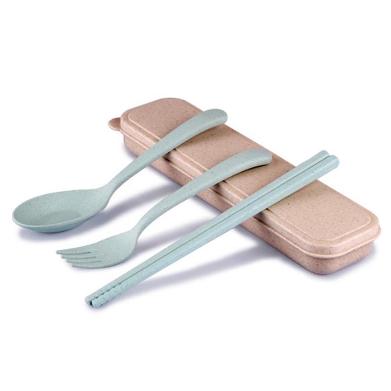 Bộ muỗng nĩa lúa mạch thiết kế nhỏ gọn tiện dụng cho du lịch/ dã ngoại