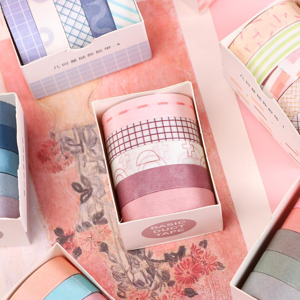 YOLA Bộ Cuộn Băng Dính Washi Họa Tiết Hoạt Hình Trang Trí Sổ Tay DIY