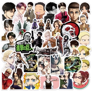 Bộ 50 Miếng Dán Trang Trí Hình Hoạt Hình Attack on Titan