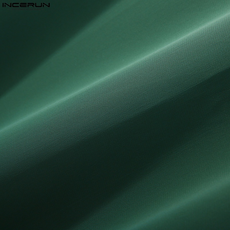 Áo thun Incerun ngắn tay màu sắc thời trang dành cho nam