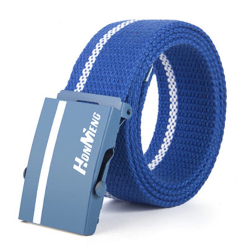 Dây Thắt Lưng Vải canvas Khóa Tự Động Màu Trắng Đa Năng Thời Trang Cho Nam