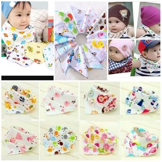 Sét 5 khăn yếm tam giác cotton cho bé