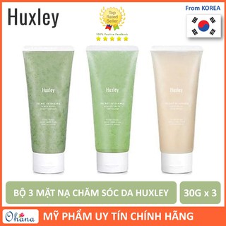 Bộ 3 Mặt Nạ Chăm Sóc Da Huxley 3 Bước Huxley Spa Routine Deluxe Complete (Huxley Mini 30g/Chai)