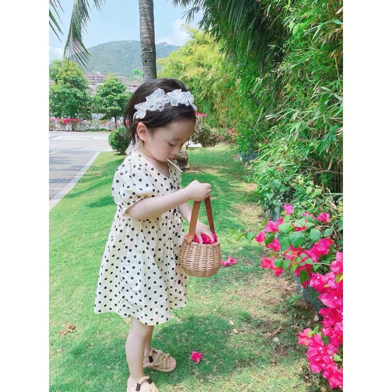 [Mã SKAMA06 giảm 8% tối đa 50K đơn 250K] VNU250 - VÁY ĐÔI CHẤM BI PHỐI CÚC CHO MẸ VÀ BÉ | BigBuy360 - bigbuy360.vn