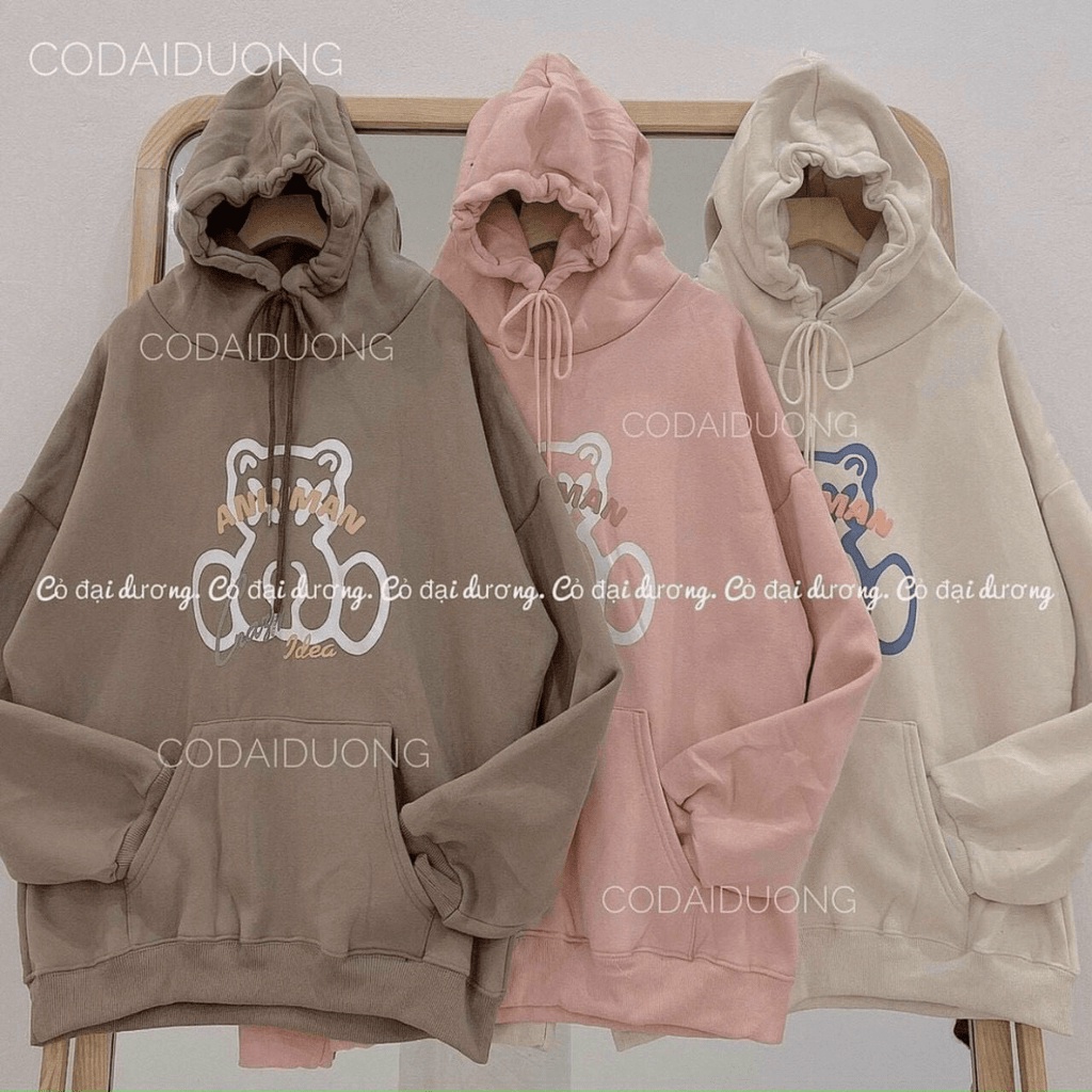 ÁO KHOÁC NỈ CÓ MŨ CON GẤU CỰC XINH THỜI TRANG CHO CÁC BẠN TRẺ , TÔN DÁNG 2022 MIDU FASHION