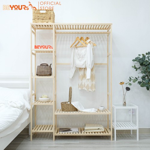 Tủ Treo Quần Áo Gỗ BEYOURs Size Khổng Lồ Double Hanger Có Kệ Đa Năng Nội Thất Phòng Ngủ Lắp Ráp Dễ Dàng