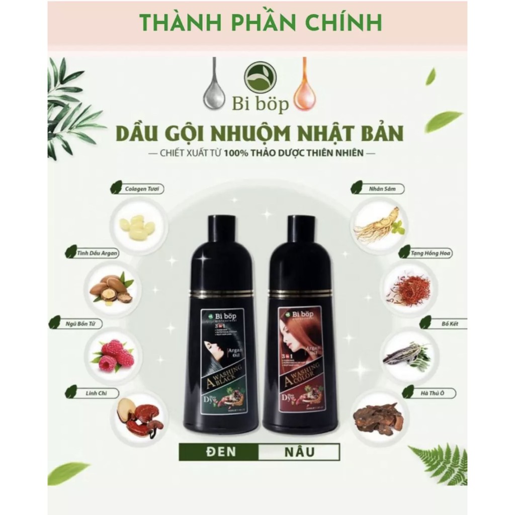 [ FREE SHIP ] DẦU GỘI PHỦ BẠC ĐEN TÓC, DẦU GỘI PHỦ BẠC NÂU TÓC. GỘI 1 LẦN ĐEN TÓC GỘI 1 LẦN NÂU TÓC