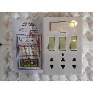 Taplo Sopoka 3 công tắc E5 (Bảng điện 3 công tắc Sopoka)