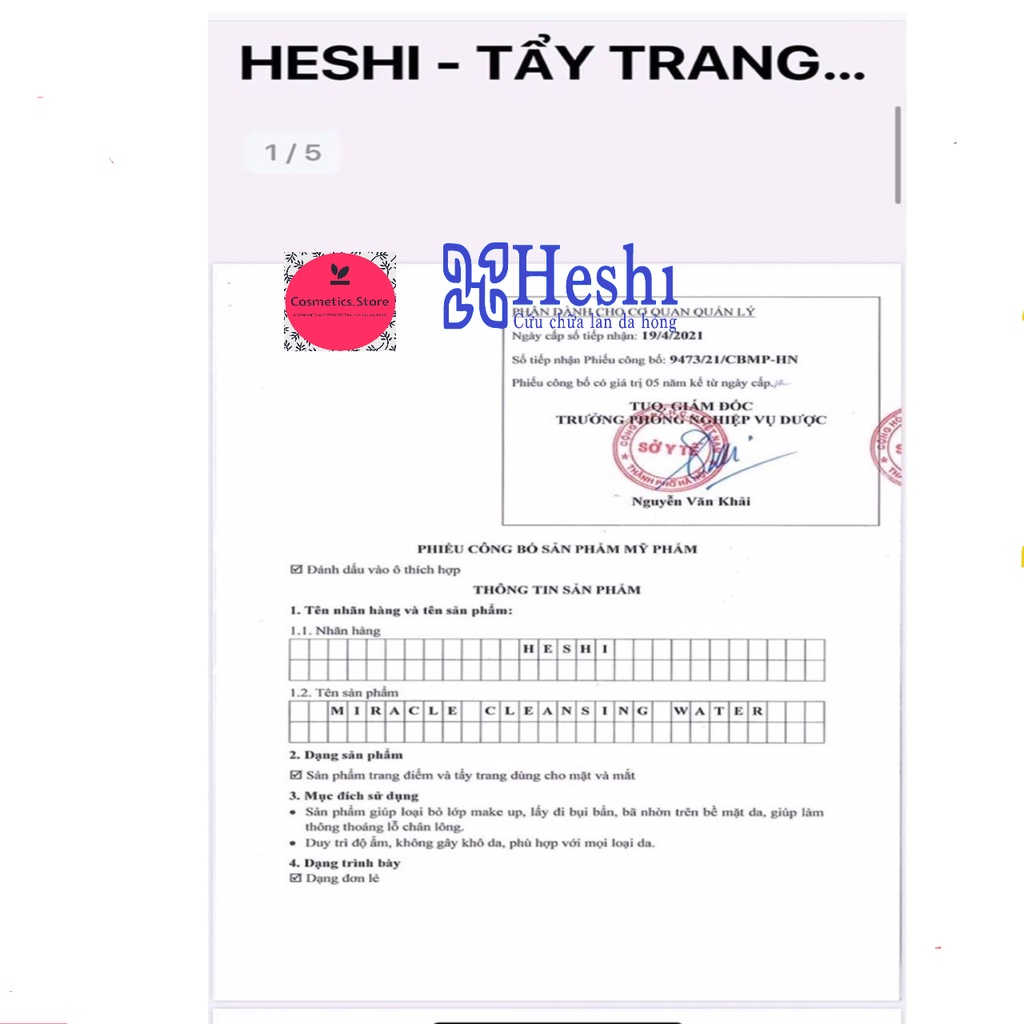 Tẩy Trang Hàn Quốc Heshi Dạng Nước Sạch Sâu Dung Tích 130ml | BigBuy360 - bigbuy360.vn