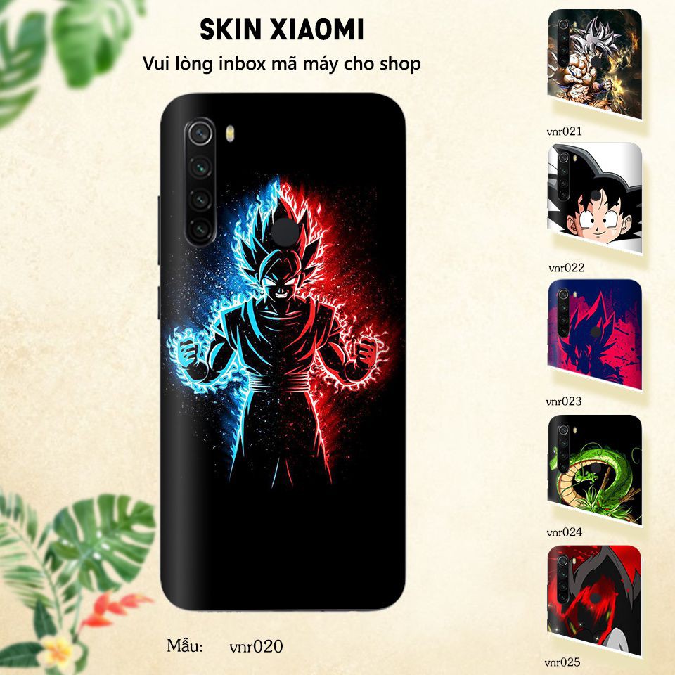 Miếng dán skin cho các dòng điện thoại Xiaomi Mi 8 - Mi 8 lite - Mi 9 in hình 7 viên ngọc rồng