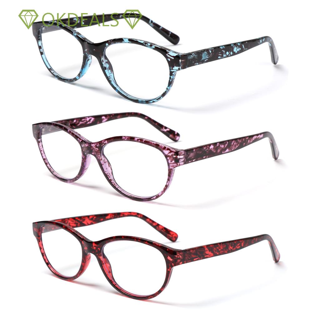 Kính Đọc Sách Gọng Nhựa Trong Suốt Chống Ánh Sáng Xanh + 1.0 + 4.0 Kiểu Vintage Thời Trang Cho Nữ