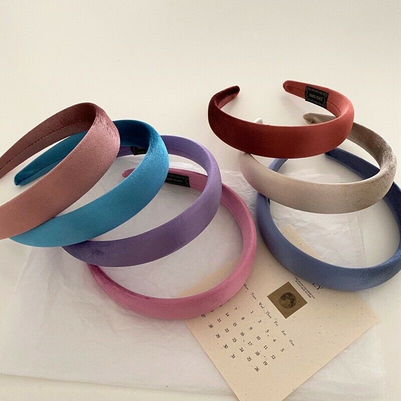 Cài tóc bằng nhung màu trơn kiểu dáng xinh xắn phong cách vintage dành cho nữ