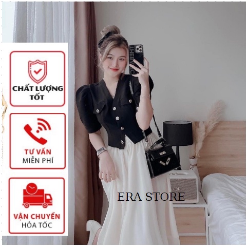 Set áo dạ tweed ngắn taymàu đen mix chân váy đầm tơ voan tiểu thư xinh xắn be đi làm đi tiệc kèm video và ảnh thật