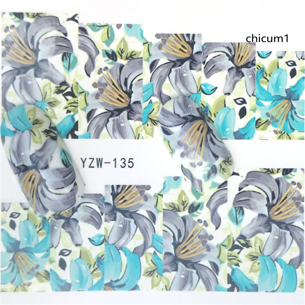 [Hàng mới về] Miếng dán trang trí móng tay họa tiết hoa sáng tạo