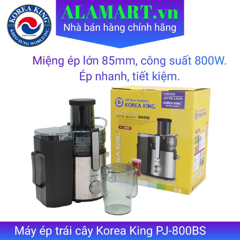 Máy ép trái cây Korea King PJ-800BS 800W, miệng ép lớn 85mm