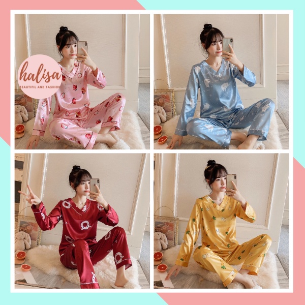 Đồ bộ nữ mặc nhà ngủ dễ thương bigsize quần dài thu đông HALISA BD03