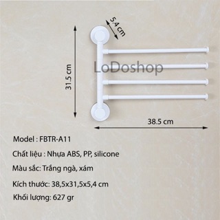 Móc treo khăn tắm 4 nhánh ecoco 1610