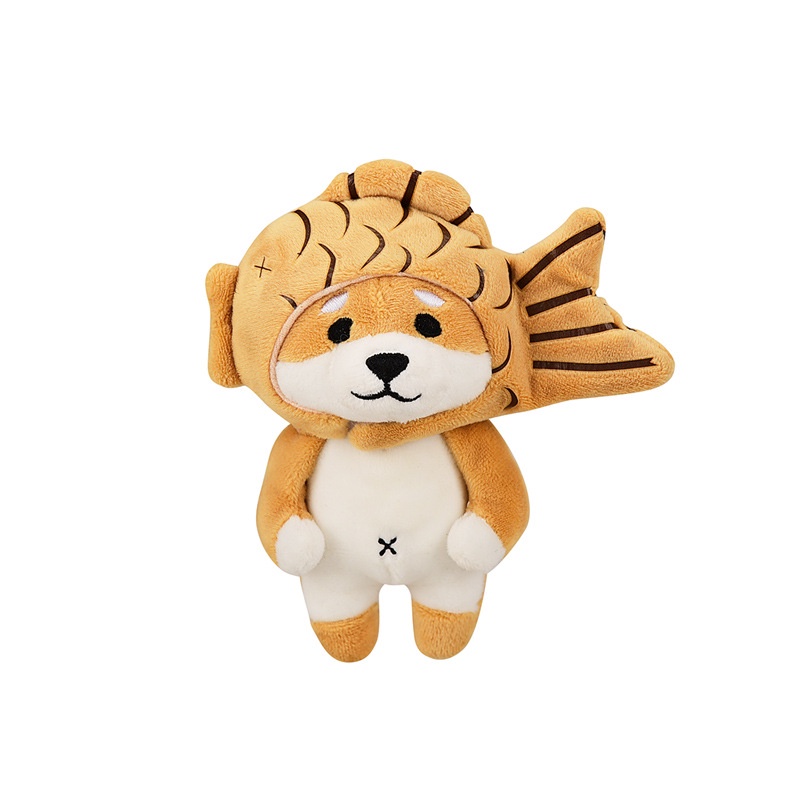 Móc Khóa Hình Chó Shiba Inu Taiyaki Nhồi Bông Dễ Thương