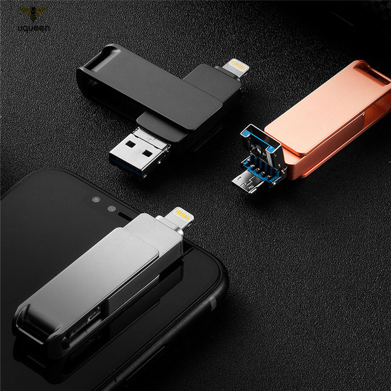 Bộ nhớ flash USB 3.0 3 trong 1 dành cho iOS iPhone 128GB 64GB 32GB 16GB