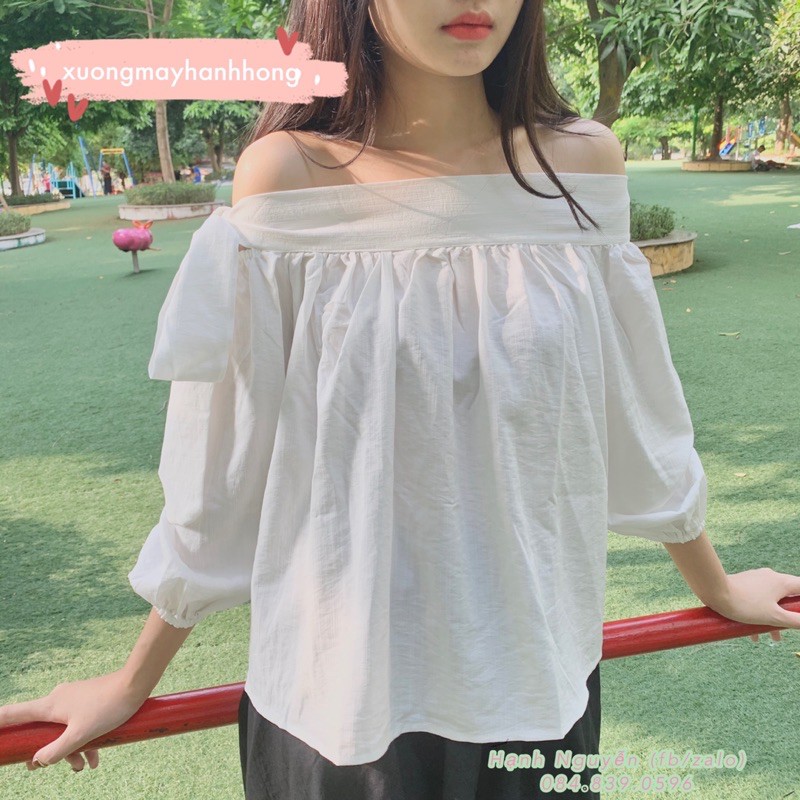 Váy áo trễ vai nhiều màu sang chảnh điệu đà