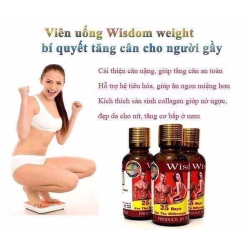 Viên uống hỗ trợ tăng cân và tăng cơ bắp Wisdom weight