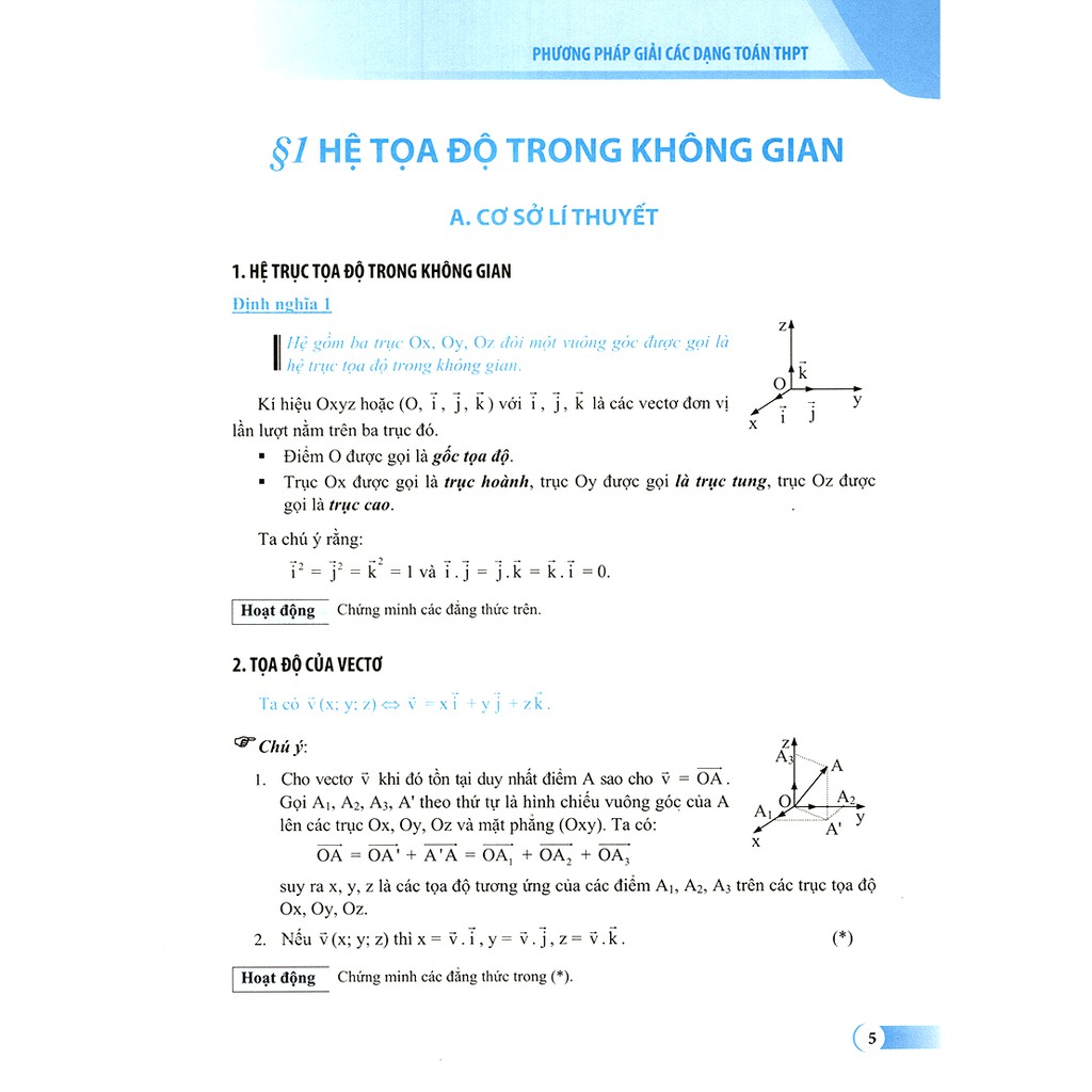 Sách: Phương Pháp Giải Các Dạng Toán THPT - Phương Pháp Tọa Độ Trong Không Gian