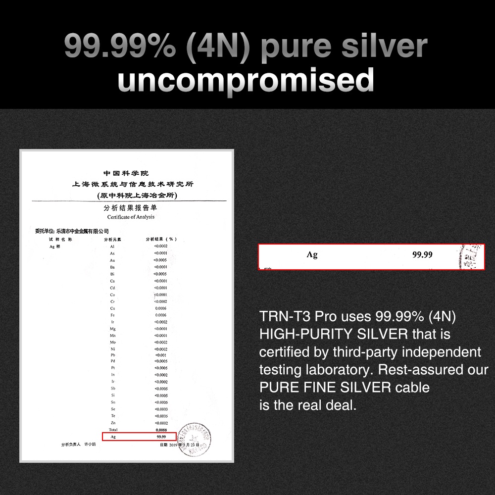 Cáp thay thế FAAEAL TRN T3 PRO 8 lõi bạc nguyên chất 2.5mm 3.5mm với kết nối MMCX 2 chân nâng cấp cho TRN VX PRO BAX