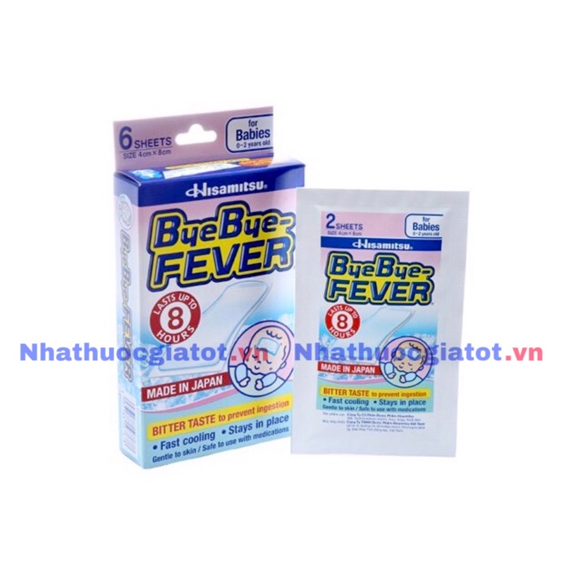 [Túi 2 Miếng] Miếng Dán Hạ Sốt ByeBye FEVER Hisamitsu