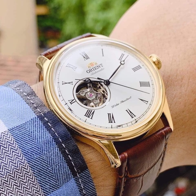 Đồng hồ nam Orient Caballero FAG00002W0 43mm máy cơ Automatic Caliber F6T22, 22 chân kính, mạ Vàng, hở tim 9h, dây da