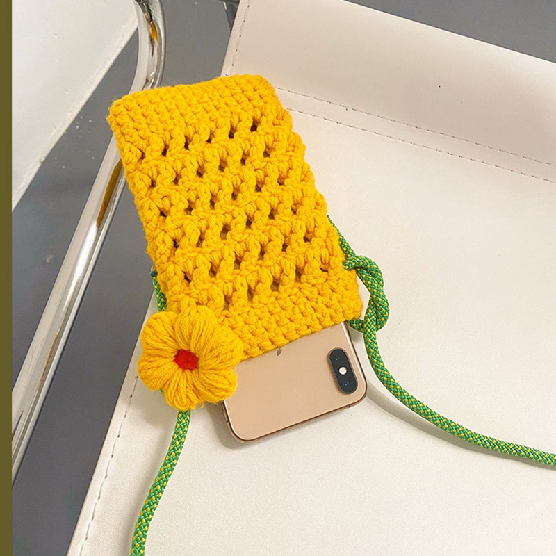 Túi Đeo Vai Đan Len Đựng Điện Thoại Xinh Xắn Thời Trang