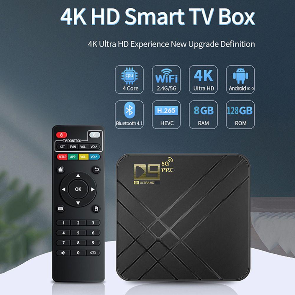 Đầu TV Box D9 PRO 2021 8GB+128GB 4K H.265 Amlogic S905L Thông Minh Android 10.0 KèM Phụ KiệN