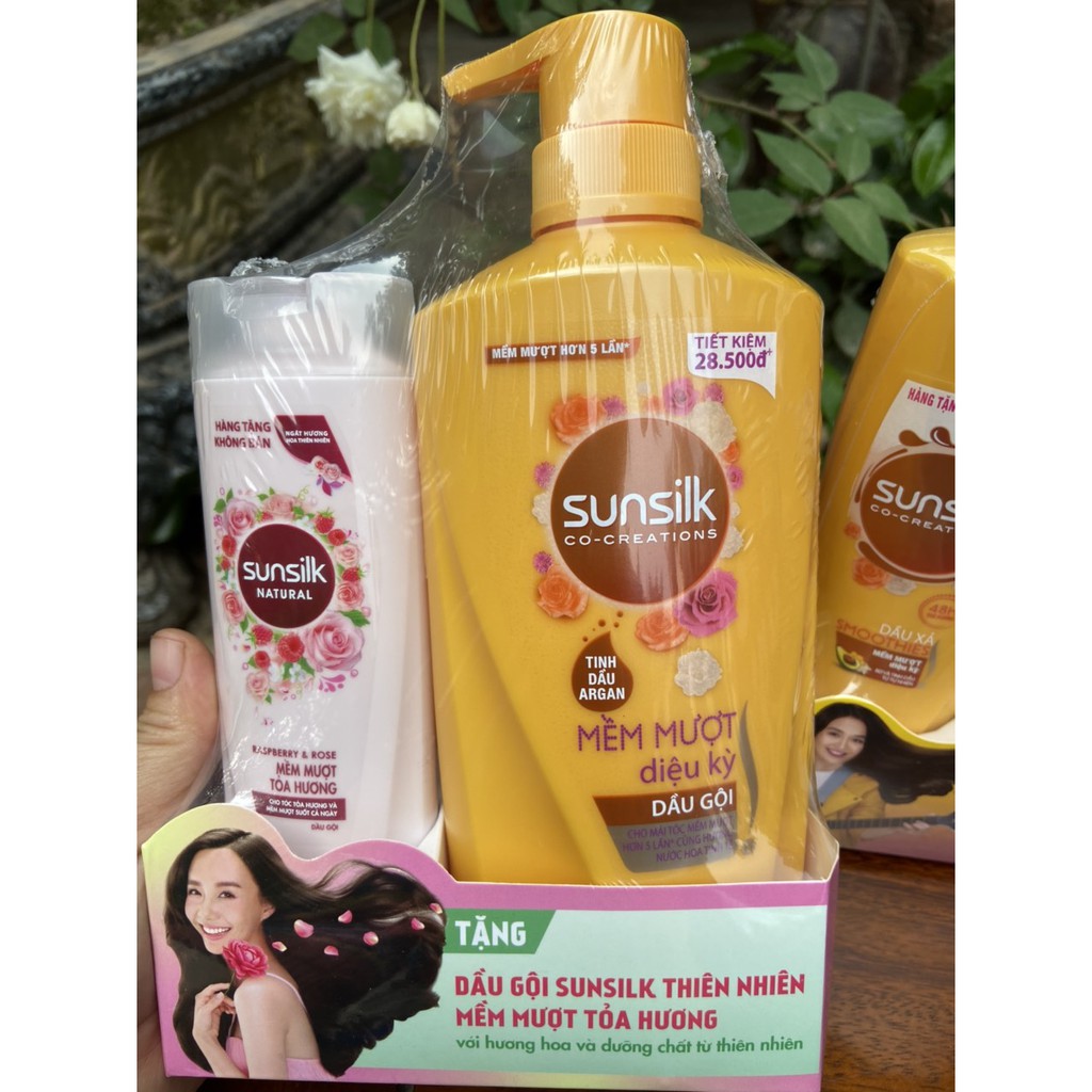 DẦU GỘI SUNSILK 650G TẶNG kem xả 140g