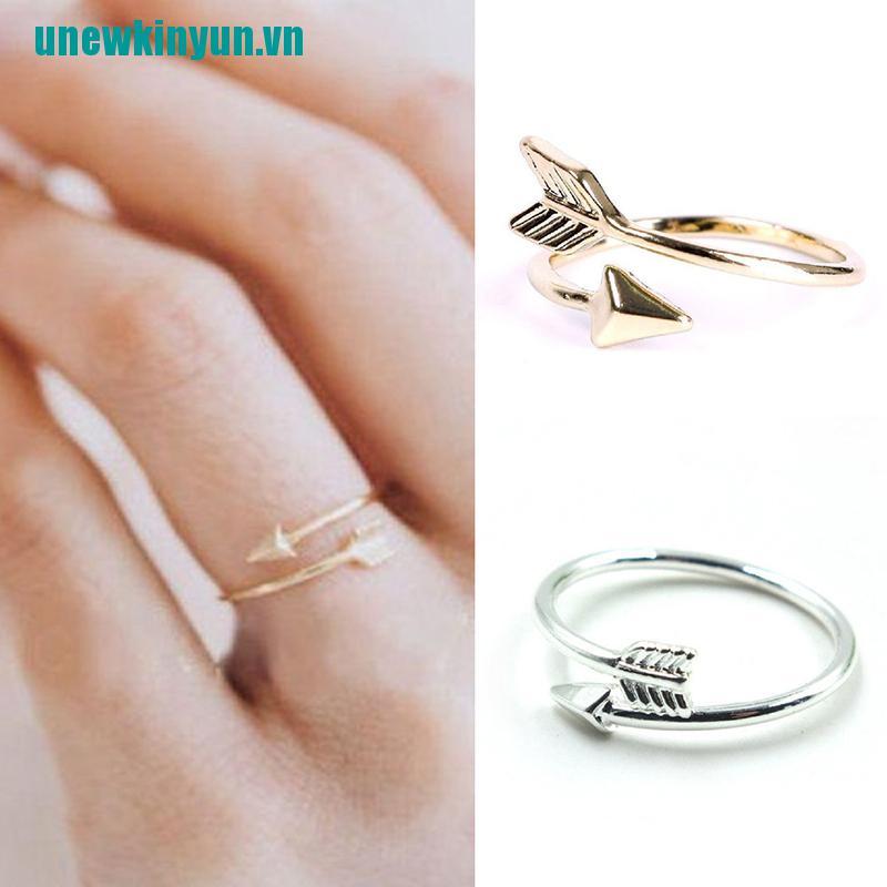 Y●Nhẫn Hở Mạ BạC / VàNg HìNh MũI Tên ThờI Trang Cho Nữ