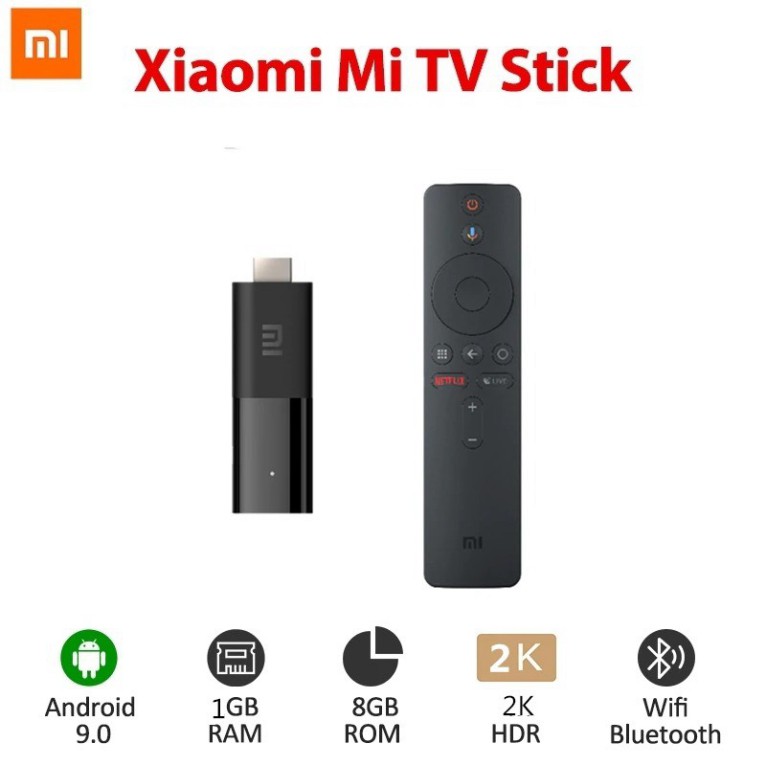 XẢ LỖ (Chính Hãng Xiaomi) Xiaomi Mi TV Stick 2K HDR Lõi Tứ Dolby DTS HD Giải Mã Kép Android 9.0 Làm Việc Với Google Assi