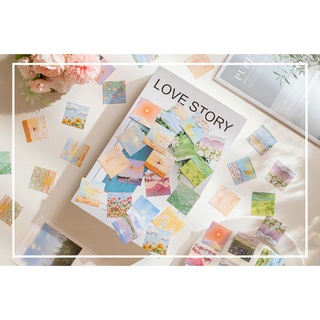 Set 50 miếng postcard, trang trí bầu trời, hoa mộng mơ