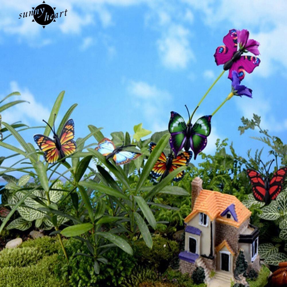 Bộ 15 bông bươm bướm giả trang trí khu vườn