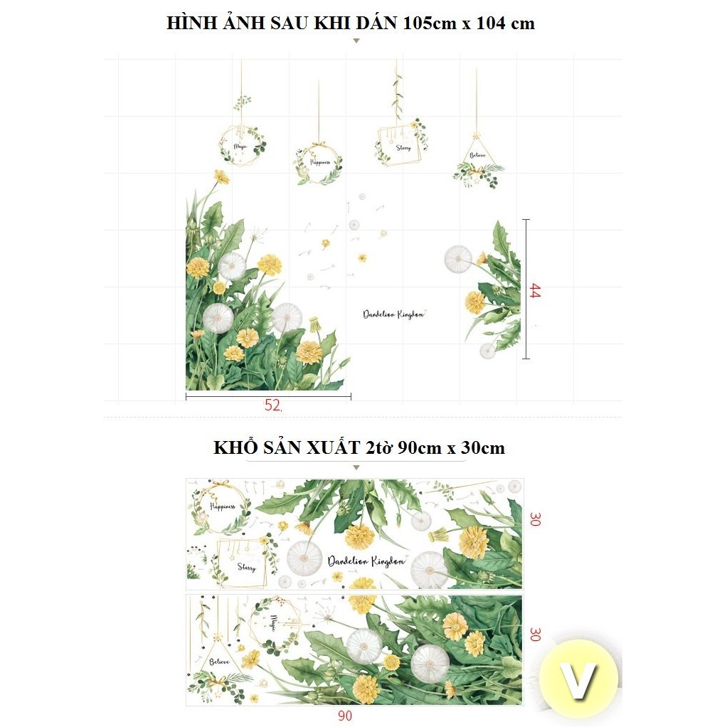 Decal dán tường Hoa trang trí nhà cửa