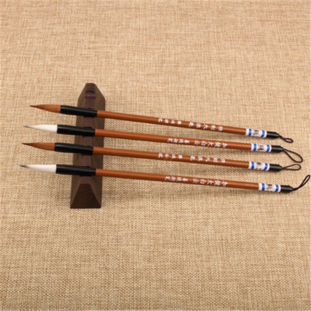 Set 6 cọ viết thư pháp màu trắng và nâu tiện lợi