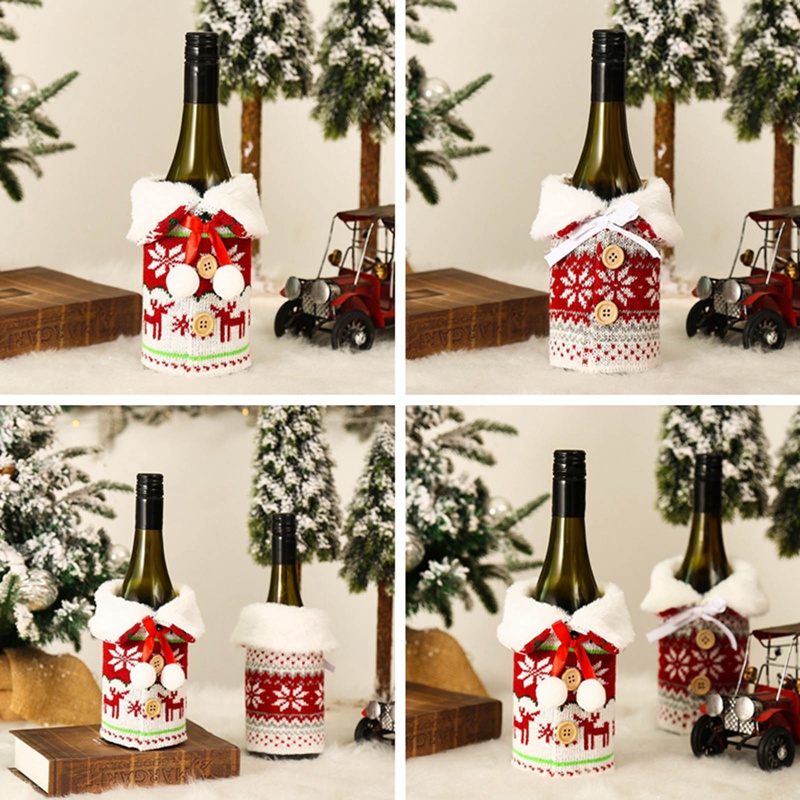 Tmdbyx Vỏ Bọc Chai Rượu Hoạ Tiết Giáng Sinh Dễ Thương