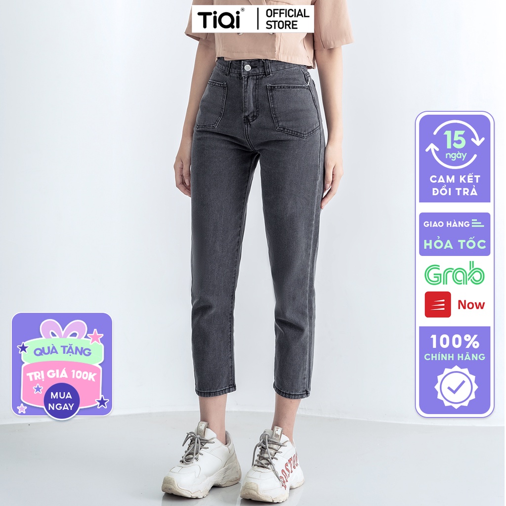 Quần baggy jeans nữ màu đen TiQi Jeans B1-167