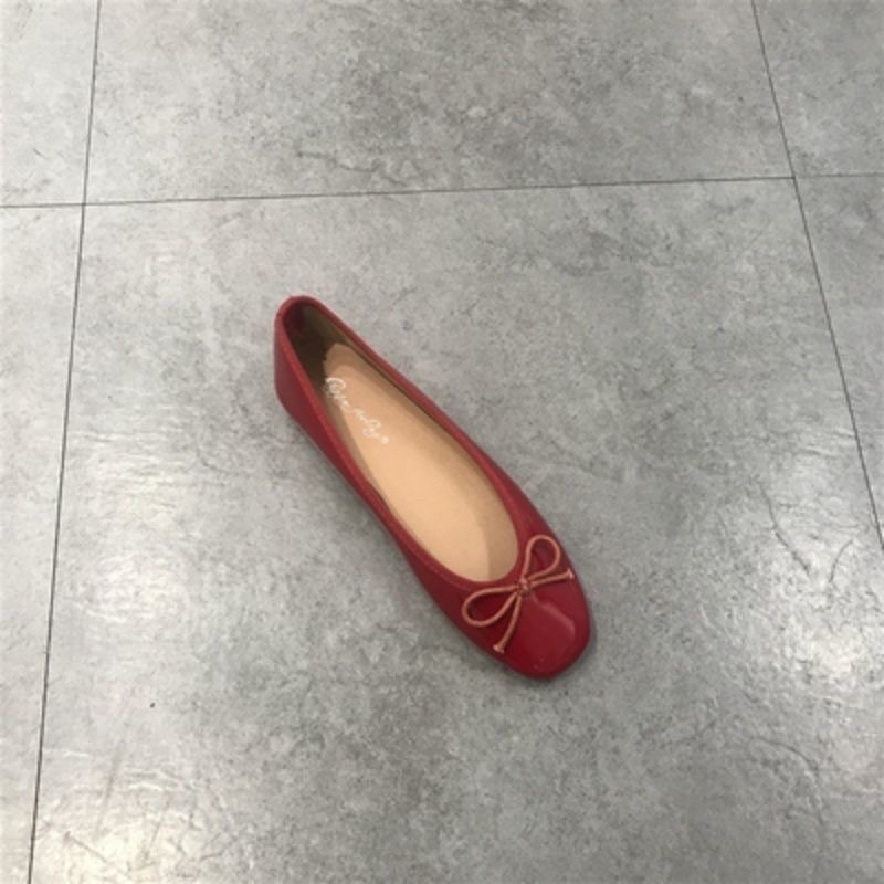 Giầy búp bê có nơ 3 màu đen đỏ kem trẻ trung kiểu thời trang Hàn Quốc xinh xắn êm chân Ulzzangshop520