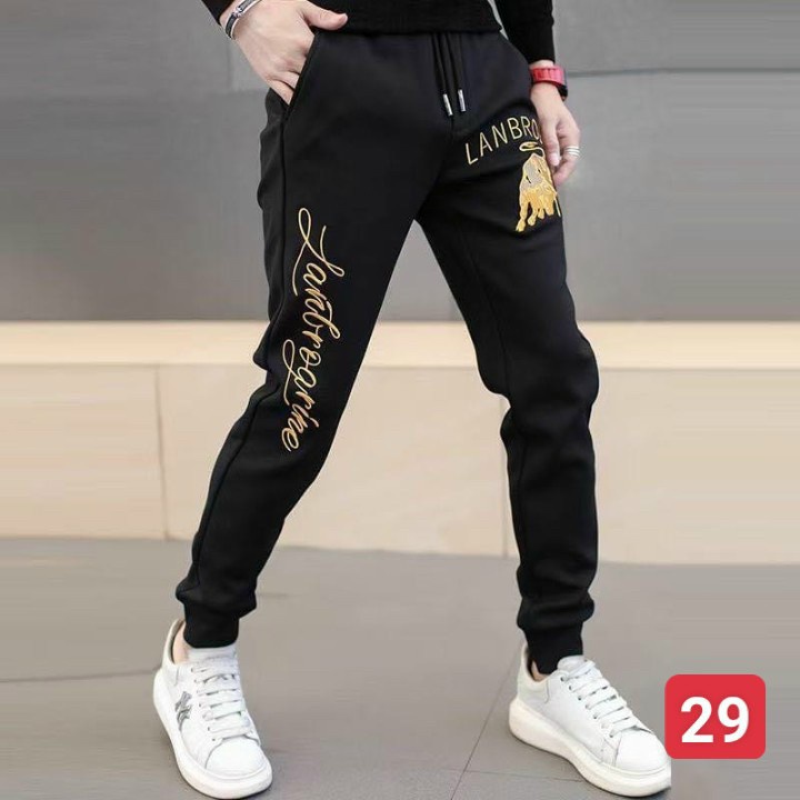quần joker nam thêu chữ dây rút thời thượng