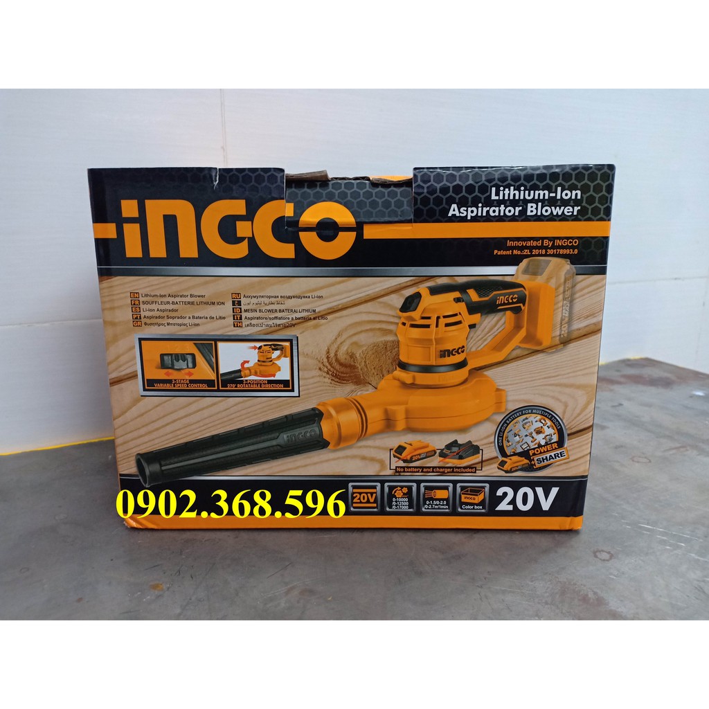 Máy thổi hút bụi Pin 20V INGCO CABLI2001 (Ko pin sạc)