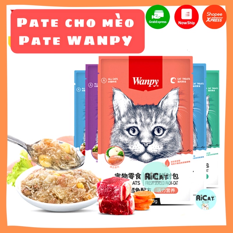 Pate WANPY Cao Cấp Cho Mèo Mix Vị Dinh Dưỡng Thơm Ngon - Gói 80g