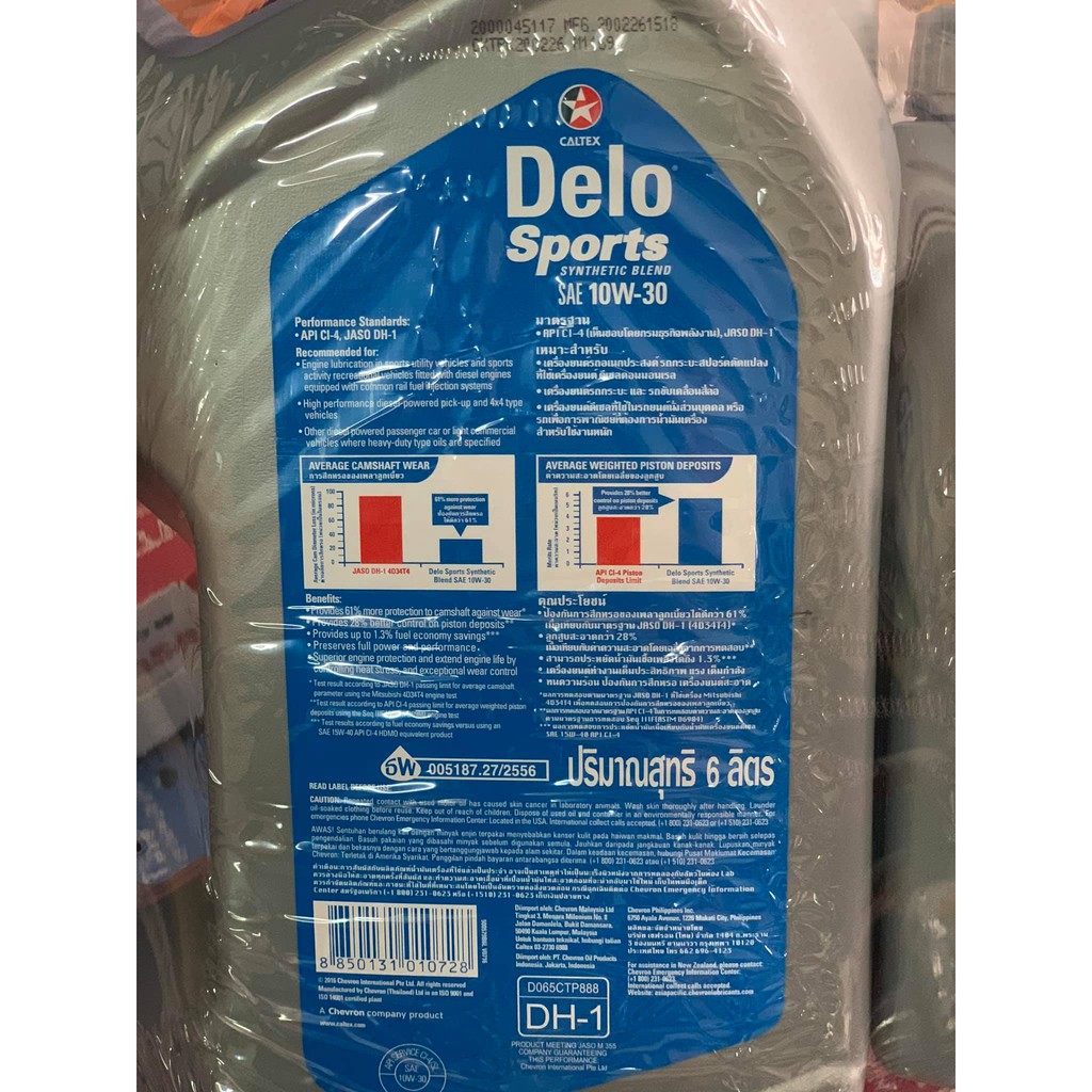 Nhớt động cơ ô tô diesel Delo Sports Synthetic Blend SAE 10W-30 [ 7L ]