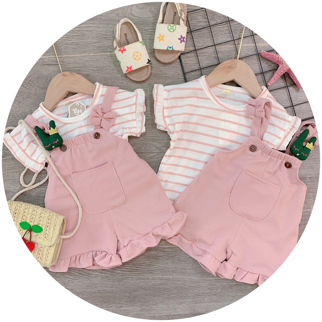 (8-13kg)QCCC Yếm thỏ kèm áo len tăm cho bé gái siêu cute(ảnh clip thật)
