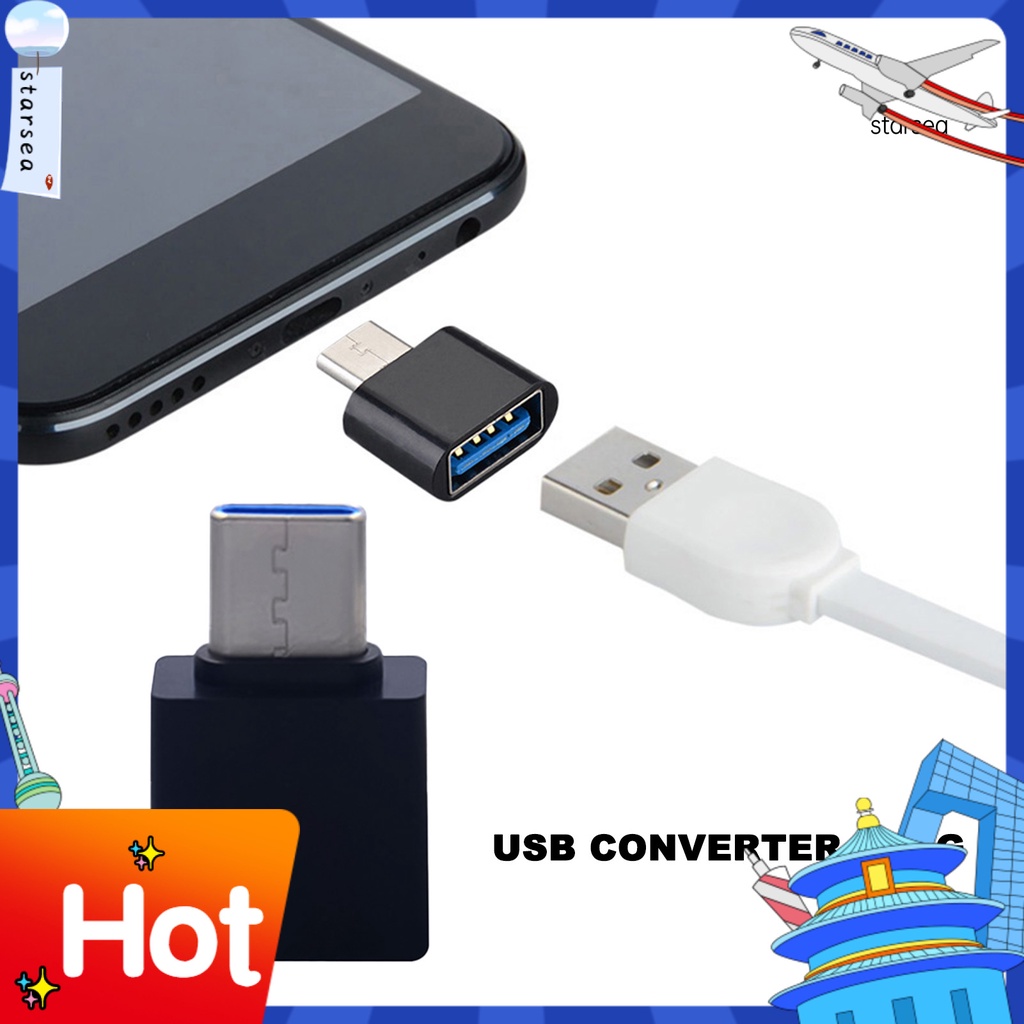 Set 2 Đầu Chuyển Đổi Usb Sang Type-C / Micro Chuyên Dụng Cho Điện Thoại Thông Minh