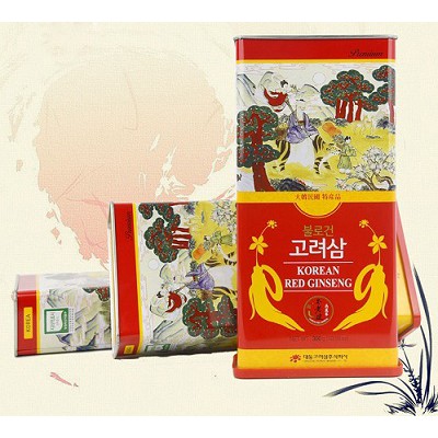 Sâm Củ Khô Hộp Thiếc, Hồng Sâm Khô Hộp Sắt RED GINSENG Hàn