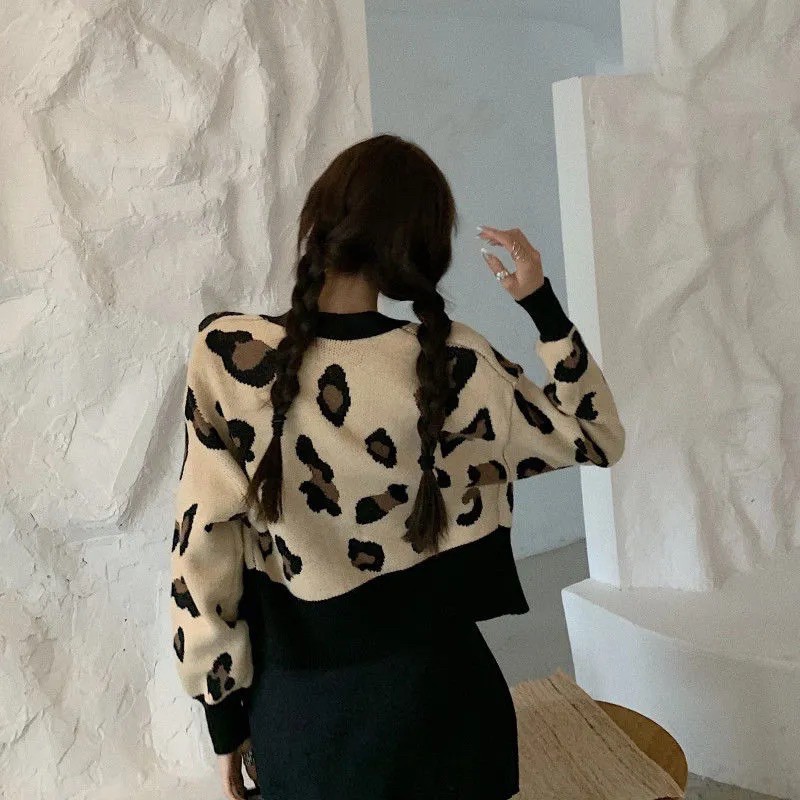 [ORDER TAOBAO] ÁO CARDIGAN DÁNG NGẮN HOẠ TIẾT BEO | BigBuy360 - bigbuy360.vn