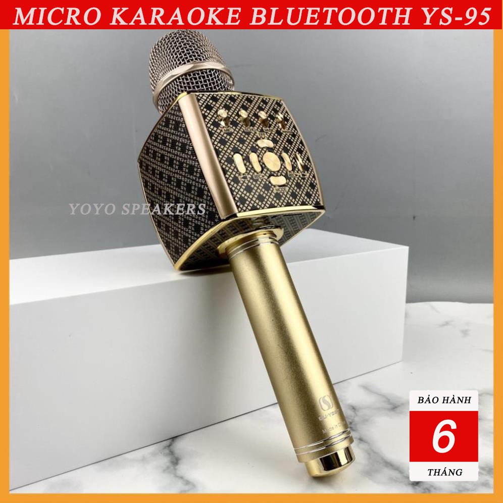 Mic Karaoke không dây Bluetooth YS 95 Tích Hợp Loa Bass - Micro Dùng Hát Tại Nhà Hoặc Livetream 🍁FREE SHIP🍁
